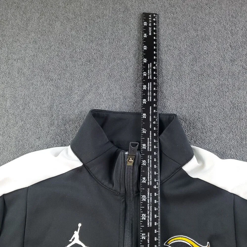 Jordan Patriots Football Jacket Adult Medium Black Full Zip Track Jumpman Logo